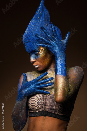 Photo: Beautiful woman with bodyart Beautiful woman with bodyart