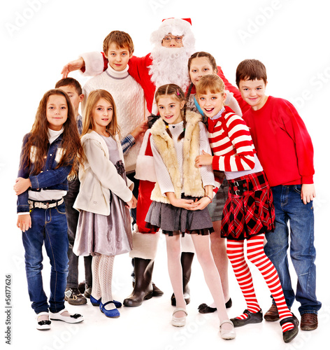 Photo: Group of children with Santa Claus. Group of children with Santa Claus.