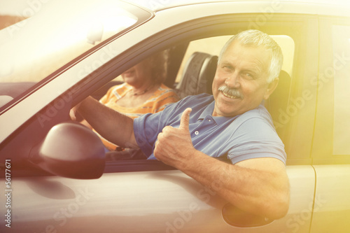 Photo: Two elderly people in car Two elderly people in car