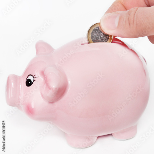 Photo: Sparschwein und Euro Sparschwein und Euro