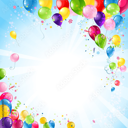 Vector: Happy birthday background with balloons Happy birthday background with balloons