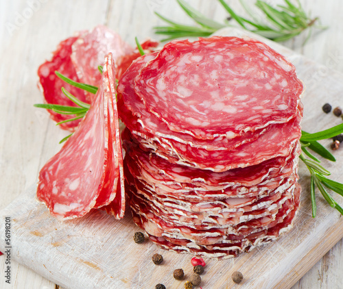 Photo: Slices of salami Slices of salami