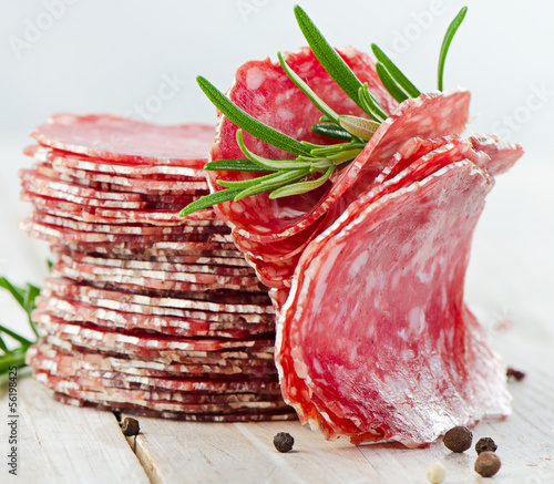 Photo: Slices of salami Slices of salami