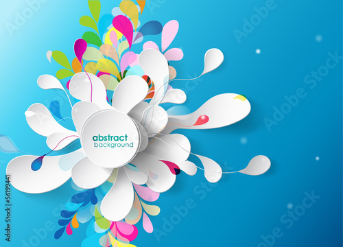 Vector: Abstract background with paper flower. Abstract background with paper flower.