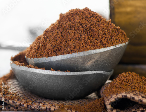 Photo: Ground coffee heap Ground coffee heap
