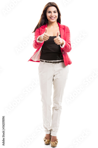 Photo: Business woman with thumbs up Business woman with thumbs up