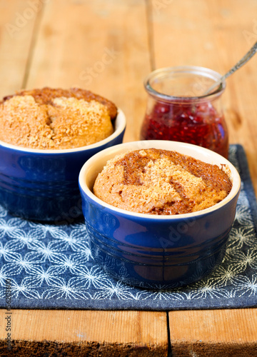 Photo: Raspberry and coconut pudding with jam Raspberry and coconut pudding with jam