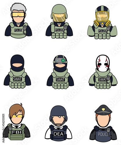 Vector: Soldier and police icon collection set 2 Soldier and police icon collection set 2