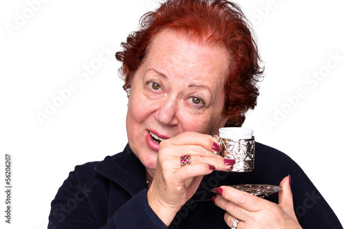 Photo: Senior Woman with a Turkish Coffee Senior Woman with a Turkish Coffee