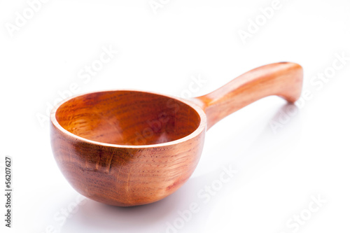 Photo: classic wooden bucket on white base classic wooden bucket on white base
