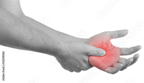 Photo: Pain in a man palm. Pain in a man palm.