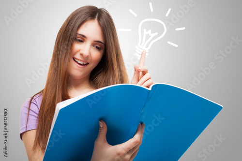 Photo: Student finding the solution to a problem Student finding the solution to a problem