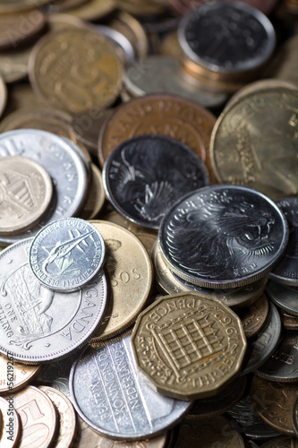 Photo: Various coins background Various coins background
