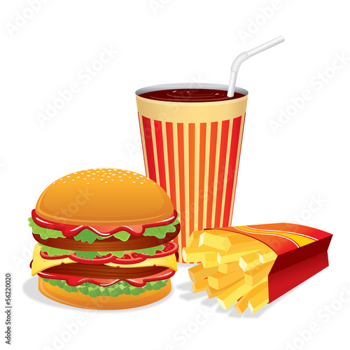 Vector: Fast Food Collage. Vector Illustration Fast Food Collage. Vector Illustration