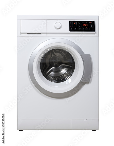 Photo: Washing machine isolated with clipping path. Washing machine isolated with clipping path.
