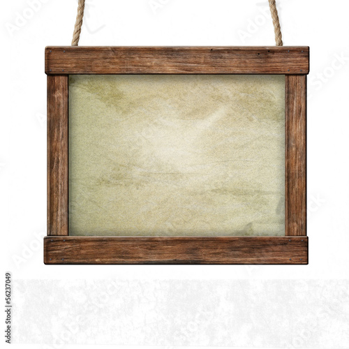 Illustration: Holzrahmen - Pergament Holzrahmen - Pergament