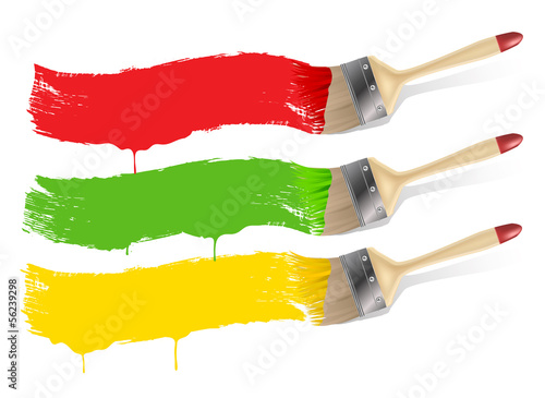 Vector: painted banners with paint brush painted banners with paint brush