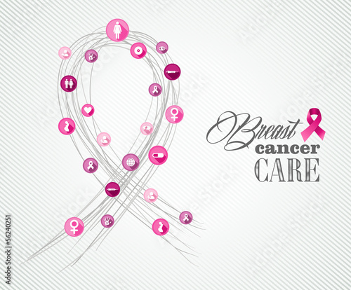 Vector: Breast cancer awareness symbols concept banner EPS10 file. Breast cancer awareness symbols concept banner EPS10 file.