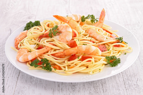 Photo: spaghetti with shrimp spaghetti with shrimp