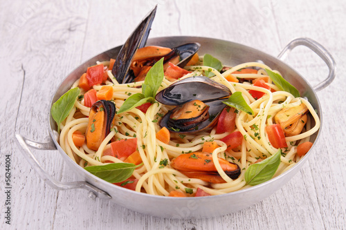 Photo: spaghetti with mussel spaghetti with mussel