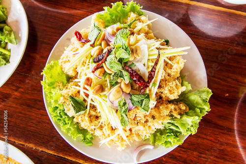 Photo: Crispy catfish salad with green mango and vegetable Crispy catfish salad with green mango and vegetable