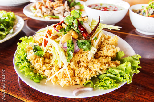 Photo: Crispy catfish salad with green mango and vegetable Crispy catfish salad with green mango and vegetable