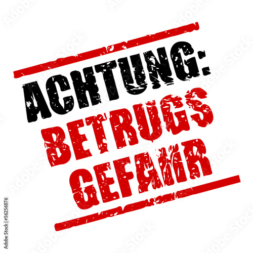 Vector: stempel eckig achtung: betrugsgefahr I stempel eckig achtung: betrugsgefahr I