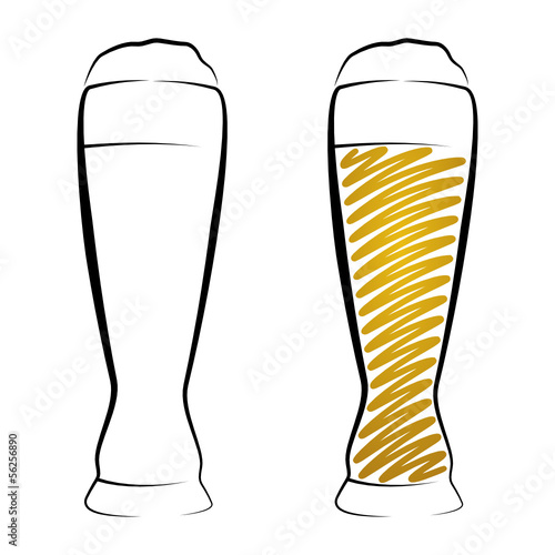 Vector: strichzeichnung weissbier I strichzeichnung weissbier I