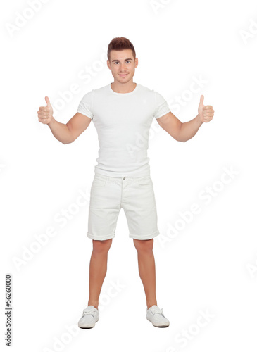 Photo: Attractive guy with spiky hair saying Ok Attractive guy with spiky hair saying Ok