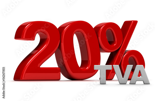 Illustration: TVA 20 Pourcent - T V A 20% TVA 20 Pourcent - T V A 20%