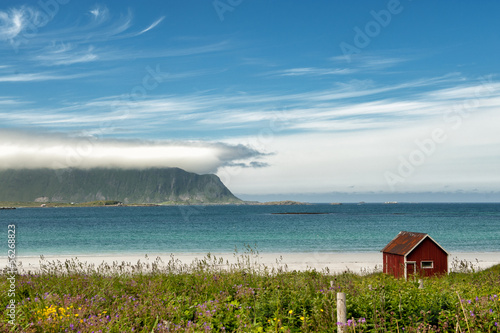 Photo: The famous arctic white beach at Ramberg in Lofoten The famous arctic white beach at Ramberg in Lofoten
