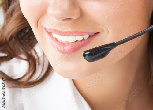 Photo: Support phone operator in headset Support phone operator in headset