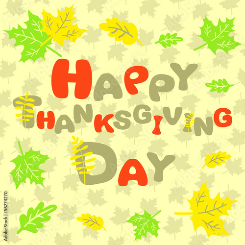 Vector: Happy Thanksgiving abstract inscription card Happy Thanksgiving abstract inscription card