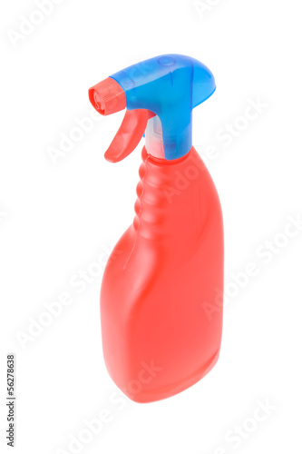 Photo: detergent spray bottle isolated on white background detergent spray bottle isolated on white background