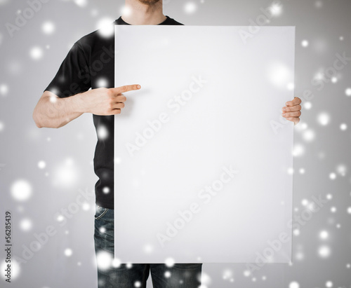 Photo: man with blank white board man with blank white board