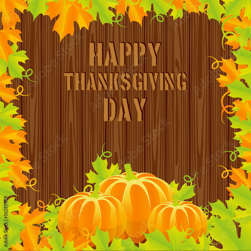 Vector: Background autumn harvest of pumpkins and leaves Background autumn harvest of pumpkins and leaves