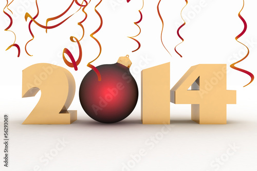 Illustration: 2014 year. Isolated 3D image 2014 year. Isolated 3D image