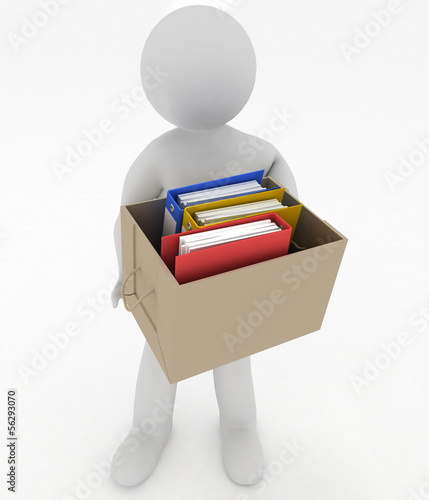 Illustration: People move to a new job. 3d illustration on white. People move to a new job. 3d illustration on white.