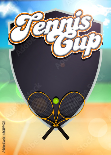 Illustration: Tennis sport cup background Tennis sport cup background