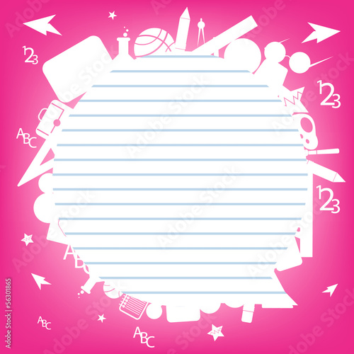 Vector: Pattern book with colorful school icons on background Pattern book with colorful school icons on background