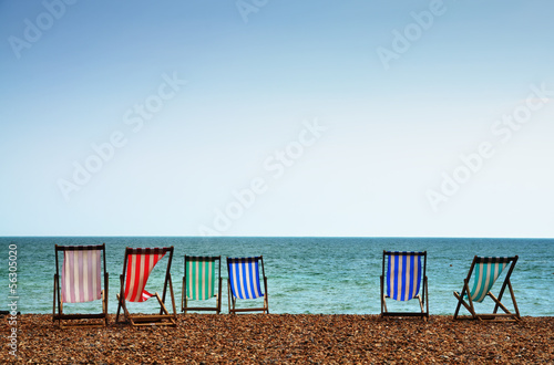 Photo: Deckchairs on Brighton Beach Deckchairs on Brighton Beach