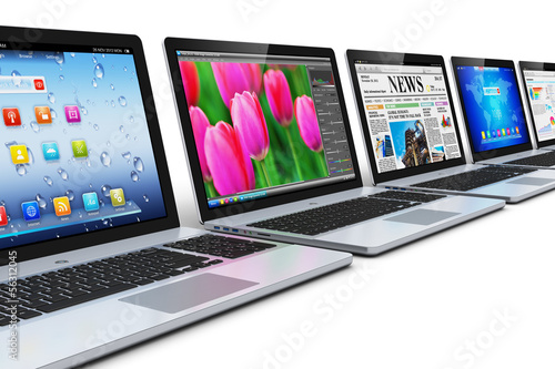 Illustration: Row of laptops Row of laptops