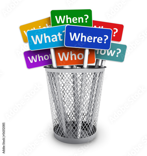 Illustration: Color signs with questions Color signs with questions
