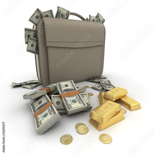 Illustration: Money US on a briefcase Money US on a briefcase