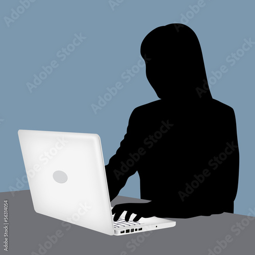 Illustration: Laptop Girl Laptop Girl