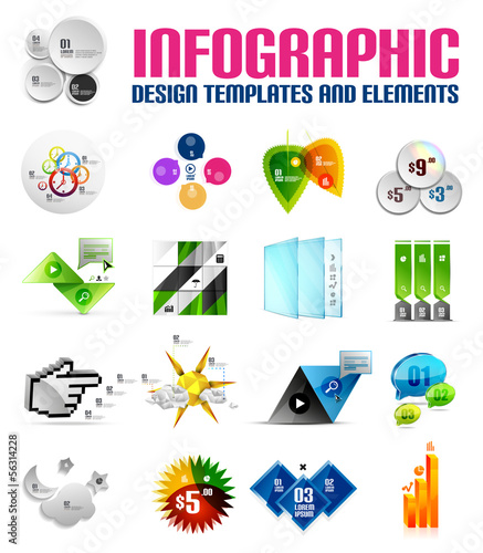 Vector: Modern colorful infographic templates and elements Modern colorful infographic templates and elements