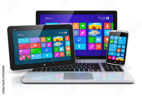 Illustration: Mobile devices with touchscreen interface Mobile devices with touchscreen interface