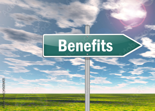 Illustration: Signpost "Benefits" Signpost "Benefits"