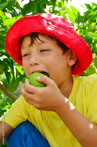 Photo: Kind mit Apfel Kind mit Apfel