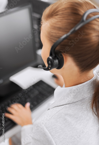 Photo: female helpline operator female helpline operator